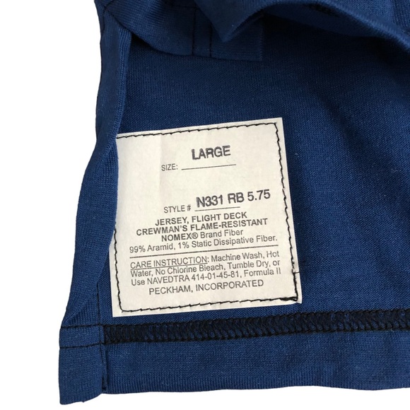 DUPONT NOMEX SIZE LARGE FLAME RESISTANT BLUE TURTLENECK - Picture 7 of 7